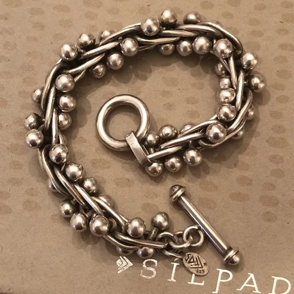 Iconic Silpada Sterling Silver DNA Toggle Clasp Bracelet B0523 - Picture 4 of 14